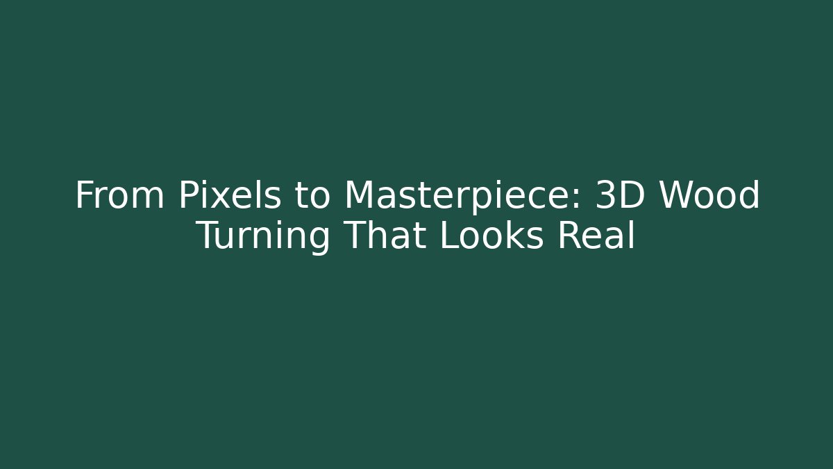 From Pixels to Masterpiece: 3D Wood Turning That Looks Real