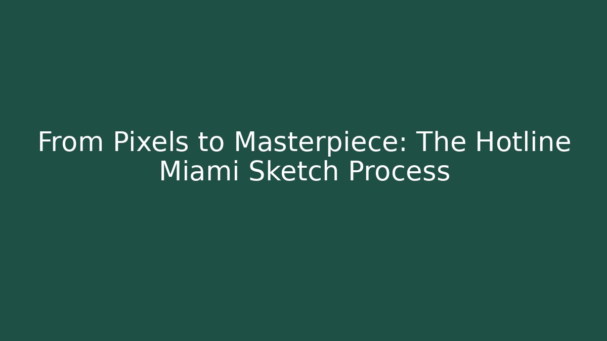 From Pixels to Masterpiece: The Hotline Miami Sketch Process