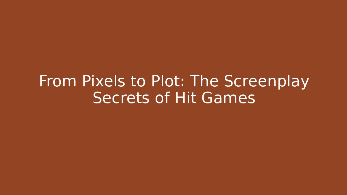 From Pixels to Plot: The Screenplay Secrets of Hit Games