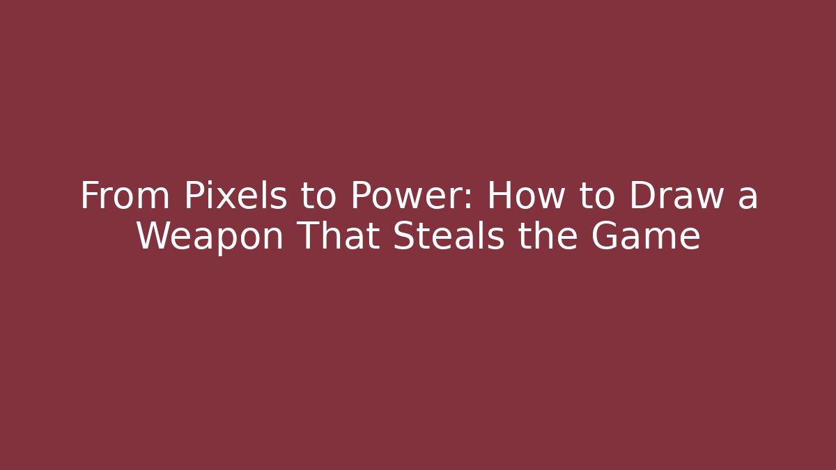 From Pixels to Power: How to Draw a Weapon That Steals the Game