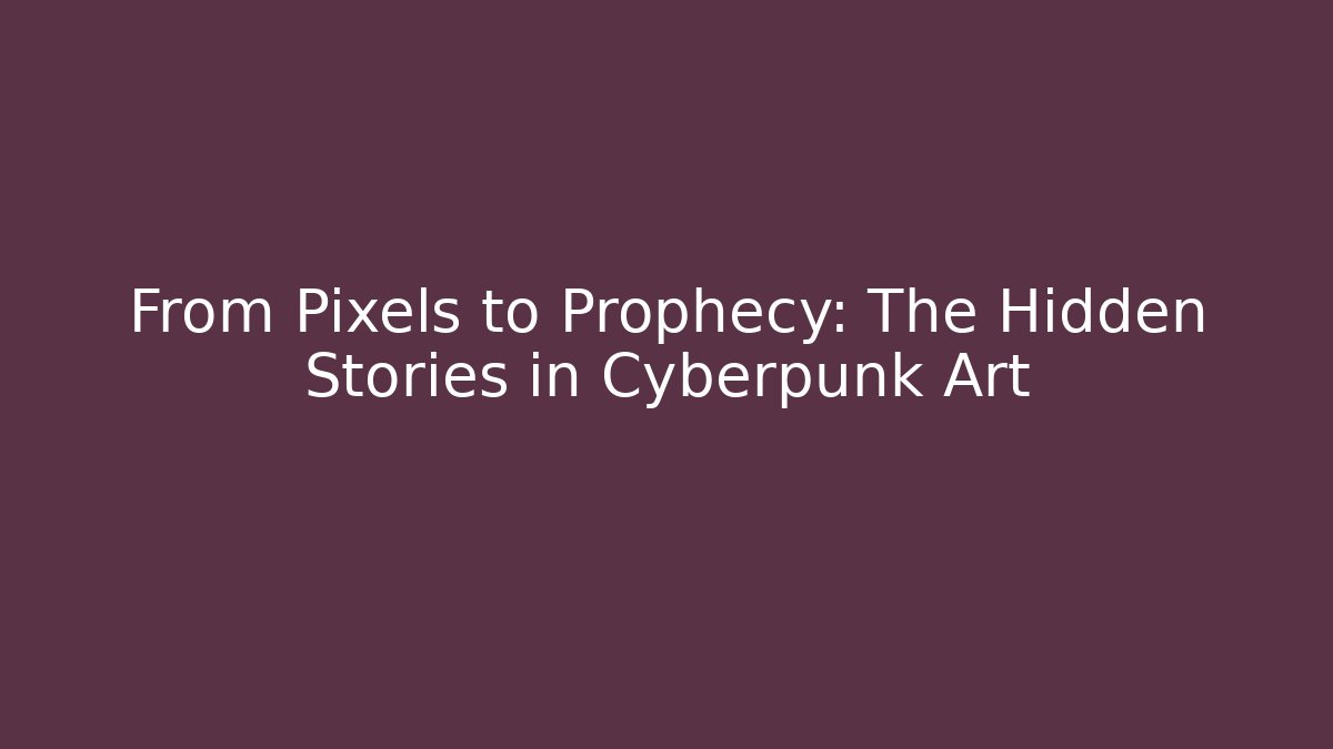 From Pixels to Prophecy: The Hidden Stories in Cyberpunk Art