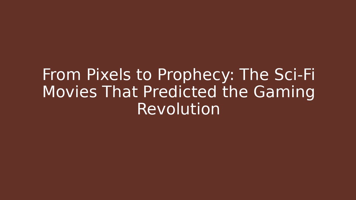 From Pixels to Prophecy: The Sci-Fi Movies That Predicted the Gaming Revolution - Critter Realm