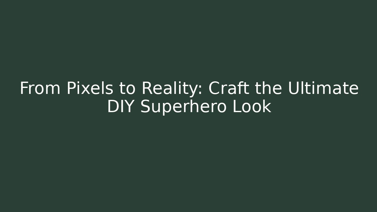 From Pixels to Reality: Craft the Ultimate DIY Superhero Look