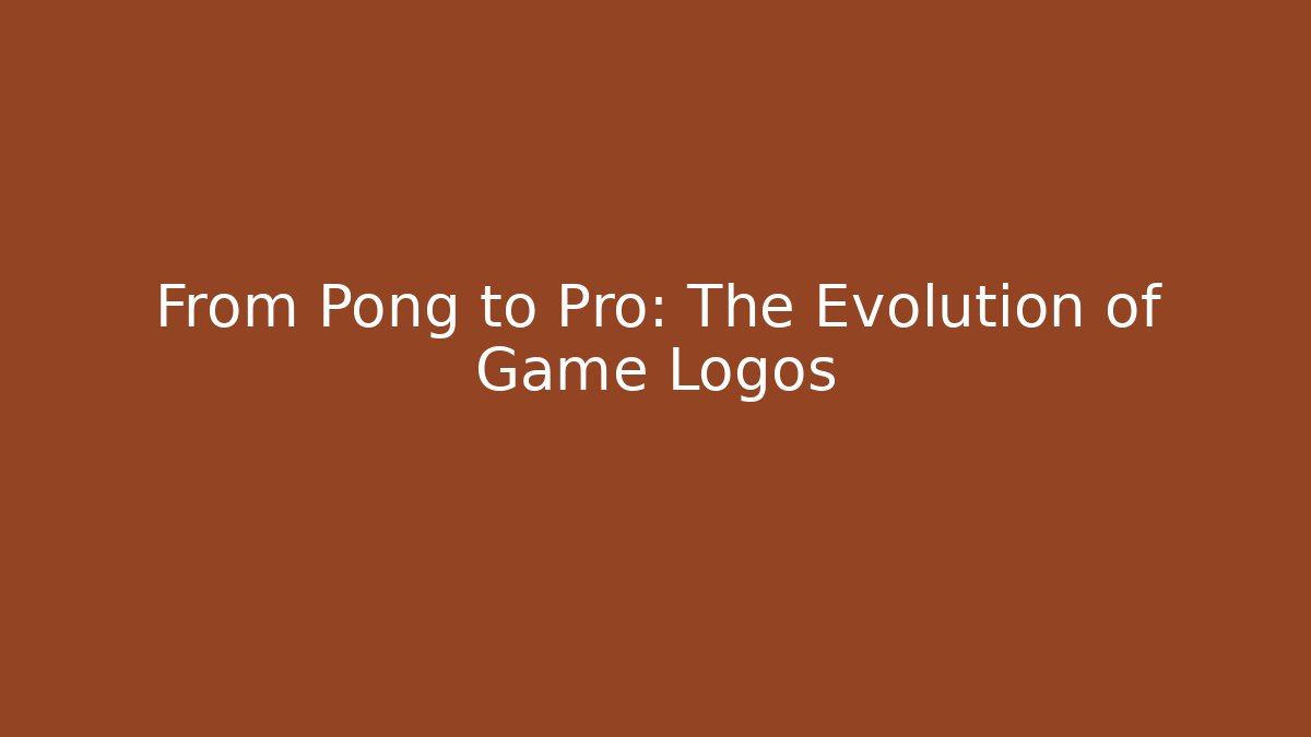 From Pong to Pro: The Evolution of Game Logos