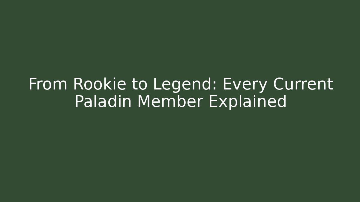 From Rookie to Legend: Every Current Paladin Member Explained