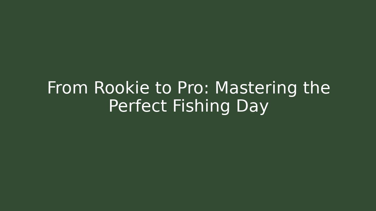 From Rookie to Pro: Mastering the Perfect Fishing Day