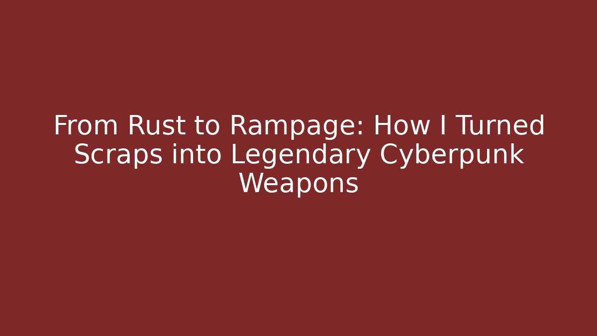 From Rust to Rampage: How I Turned Scraps into Legendary Cyberpunk Weapons