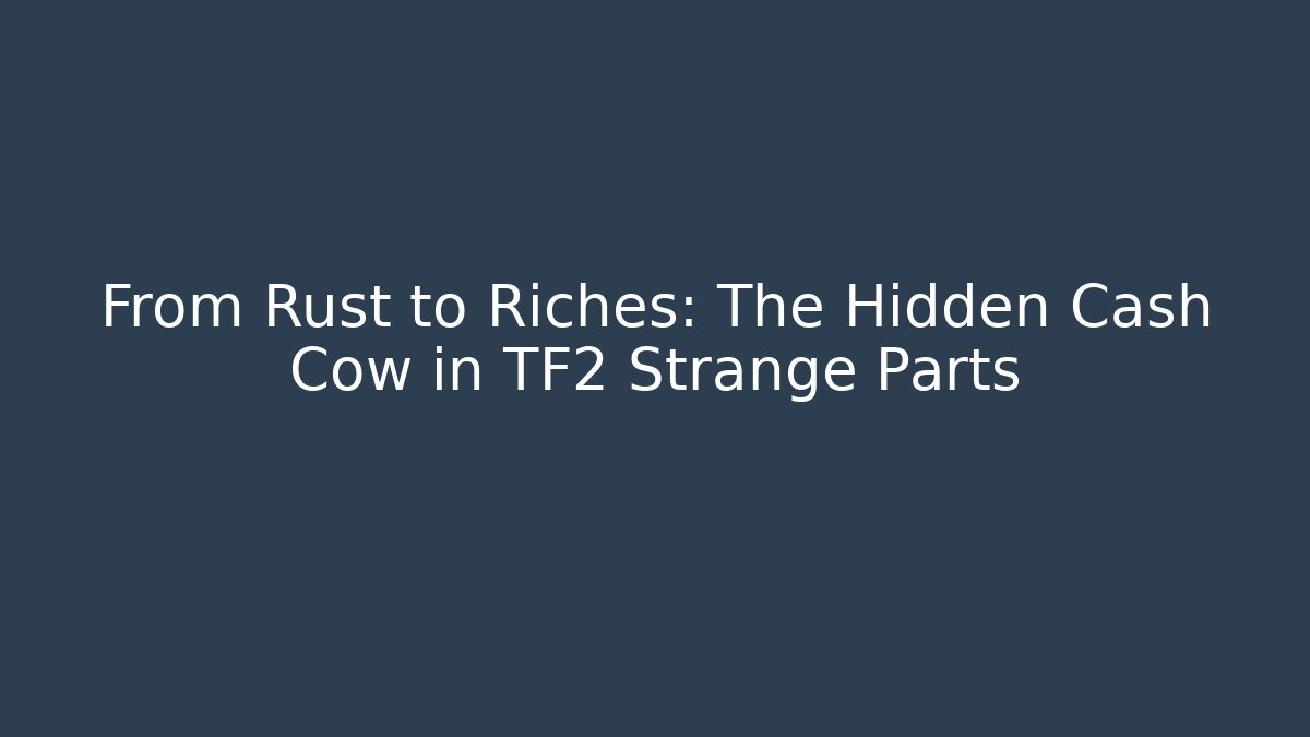 From Rust to Riches: The Hidden Cash Cow in TF2 Strange Parts