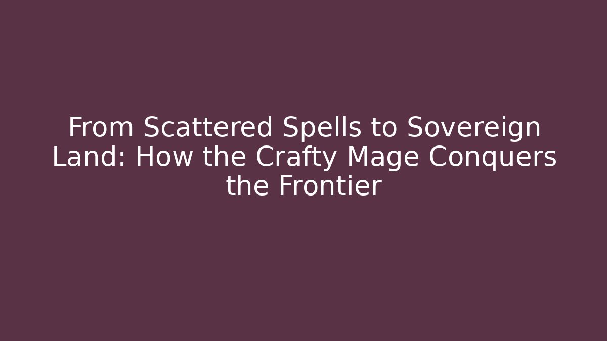 From Scattered Spells to Sovereign Land: How the Crafty Mage Conquers the Frontier