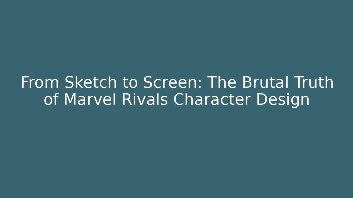 From Sketch to Screen: The Brutal Truth of Marvel Rivals Character Design