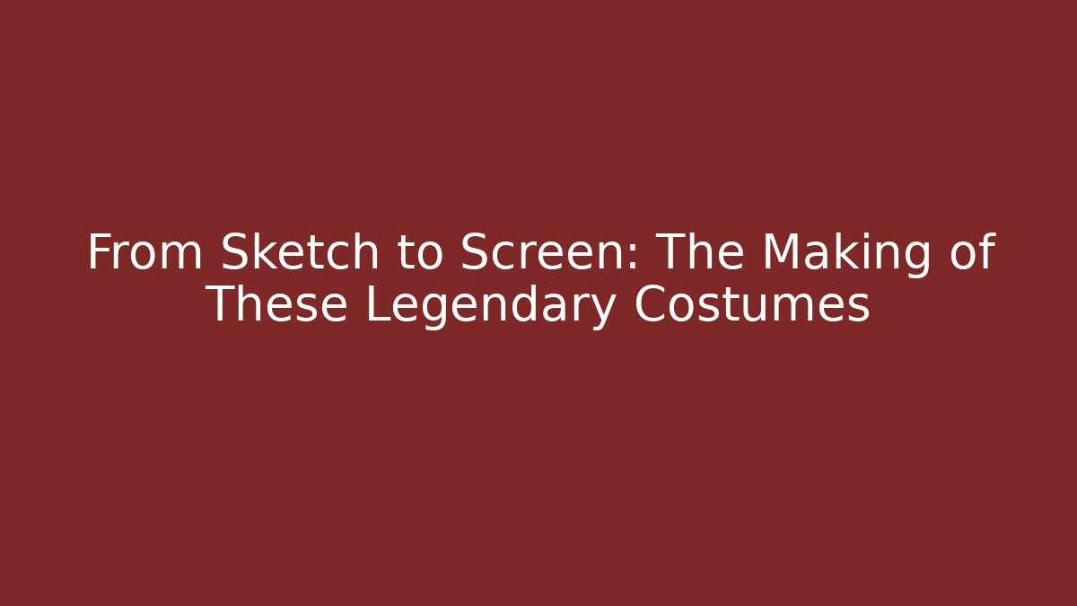 From Sketch to Screen: The Making of These Legendary Costumes