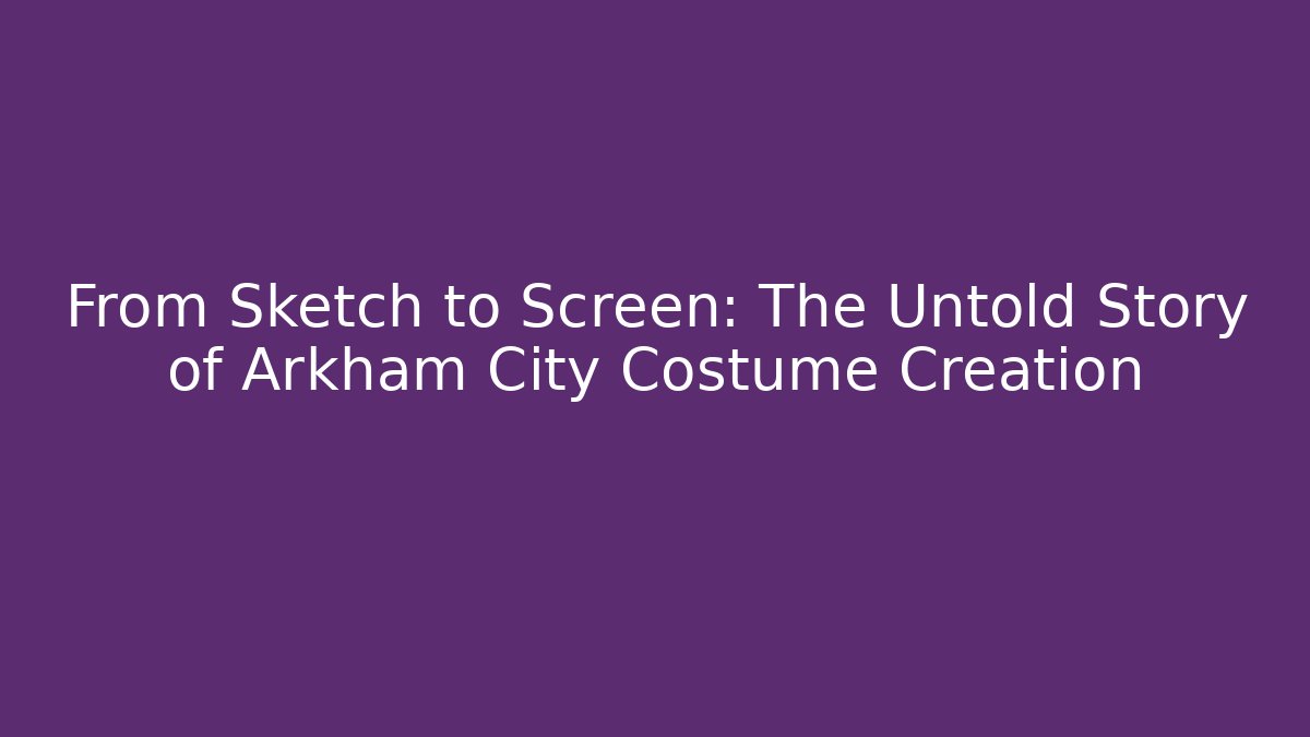 From Sketch to Screen: The Untold Story of Arkham City Costume Creation