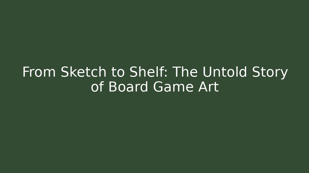 From Sketch to Shelf: The Untold Story of Board Game Art