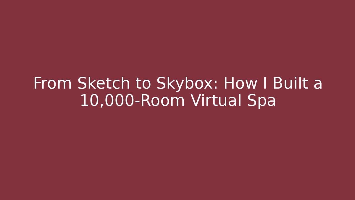 From Sketch to Skybox: How I Built a 10,000-Room Virtual Spa