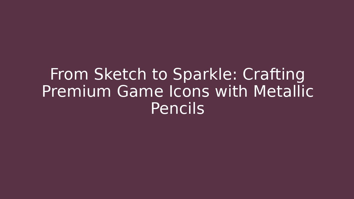 From Sketch to Sparkle: Crafting Premium Game Icons with Metallic Pencils
