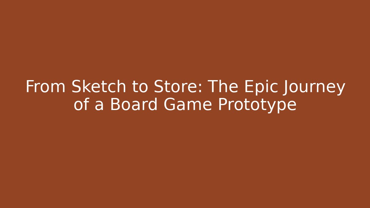 From Sketch to Store: The Epic Journey of a Board Game Prototype