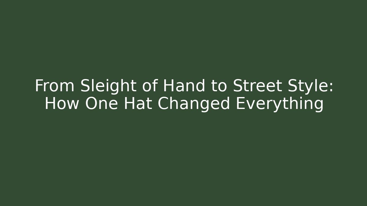 From Sleight of Hand to Street Style: How One Hat Changed Everything