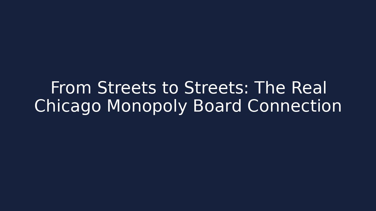 From Streets to Streets: The Real Chicago Monopoly Board Connection - Critter Realm