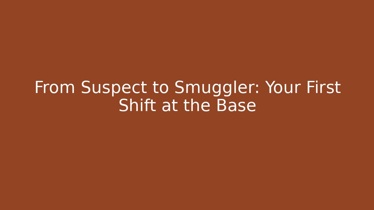 From Suspect to Smuggler: Your First Shift at the Base