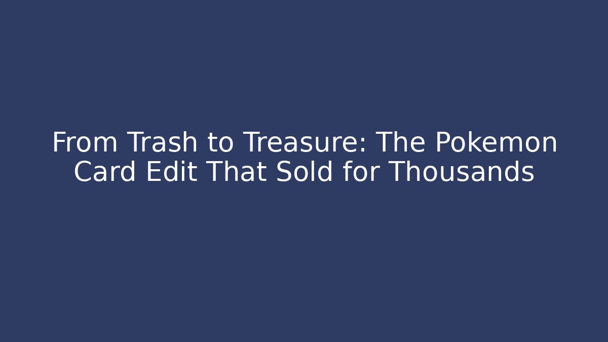 From Trash to Treasure: The Pokémon Card Edit That Sold for Thousands