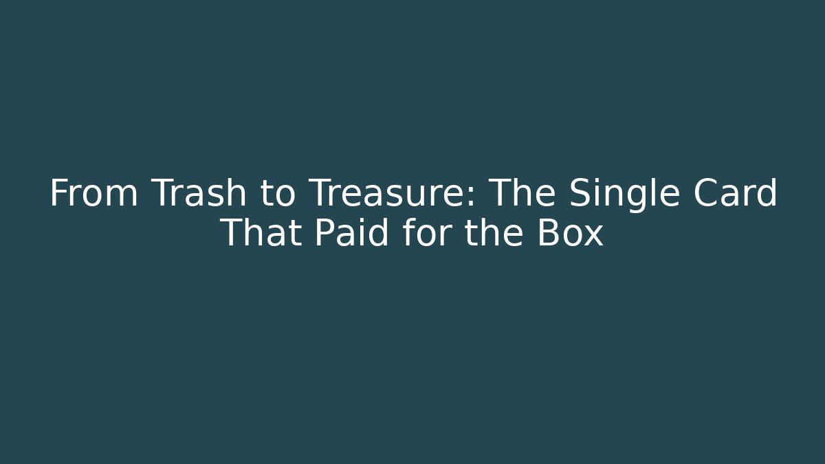 From Trash to Treasure: The Single Card That Paid for the Box