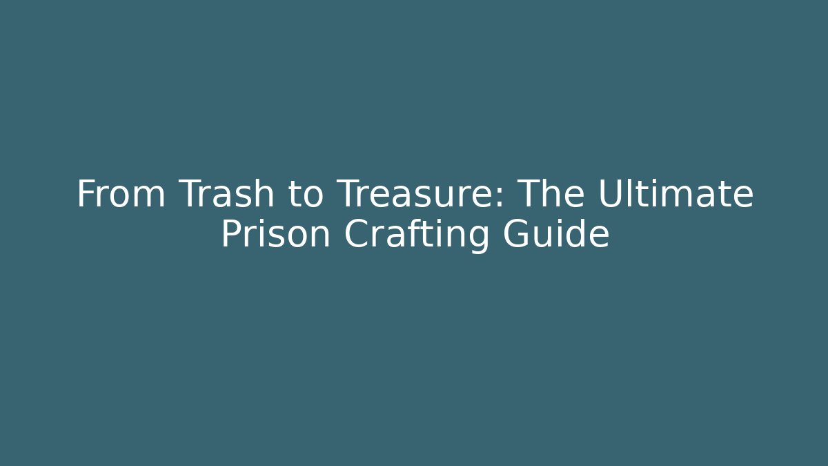 From Trash to Treasure: The Ultimate Prison Crafting Guide