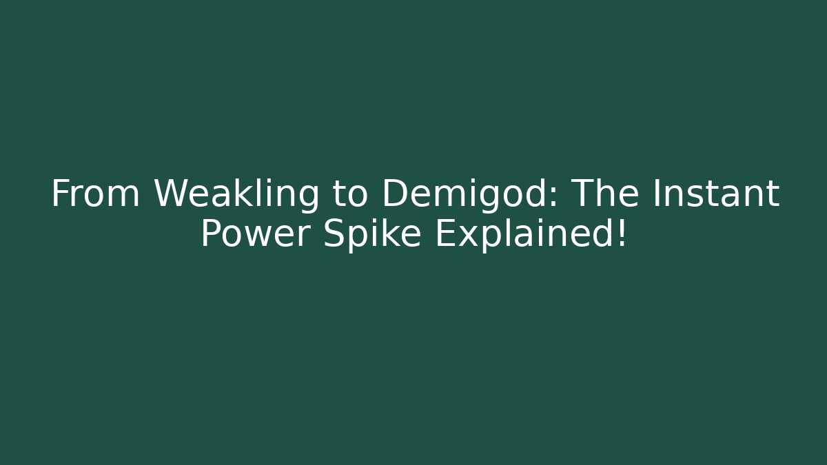 From Weakling to Demigod: The Instant Power Spike Explained! - Critter Realm