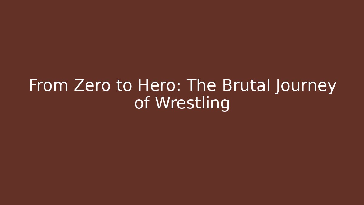 From Zero to Hero: The Brutal Journey of Wrestling