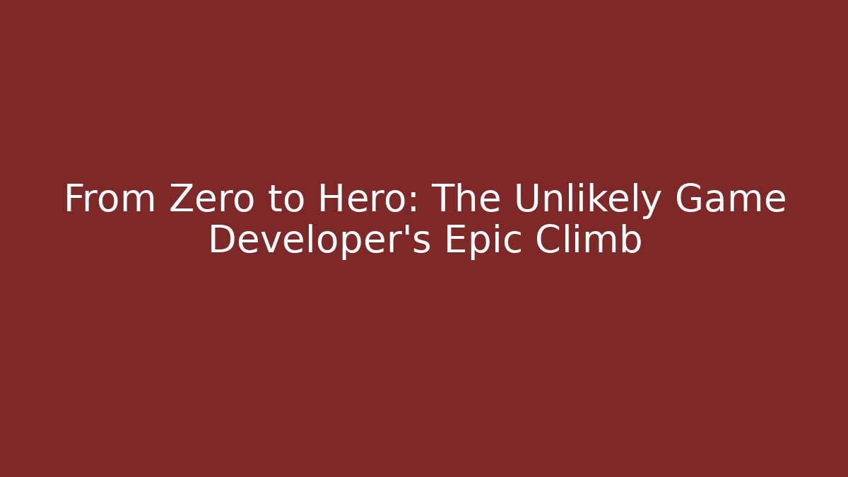 From Zero to Hero: The Unlikely Game Developer's Epic Climb - Critter Realm