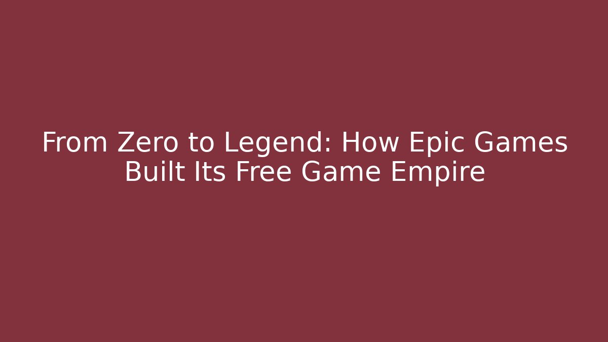 From Zero to Legend: How Epic Games Built Its Free Game Empire