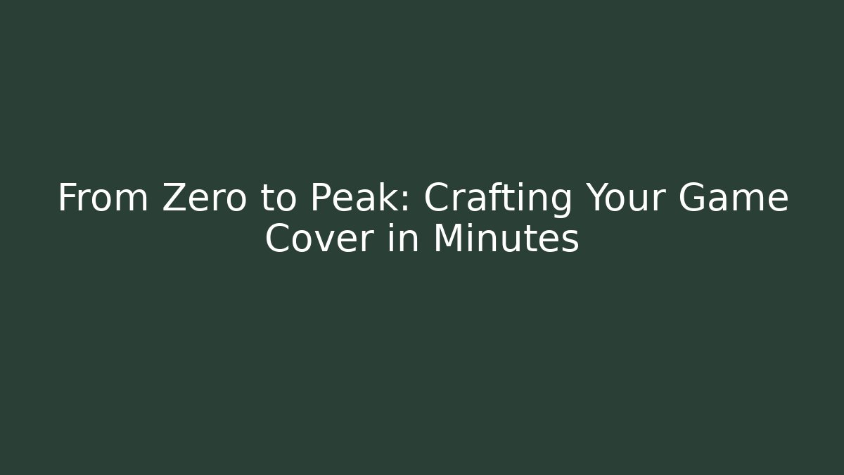 From Zero to Peak: Crafting Your Game Cover in Minutes