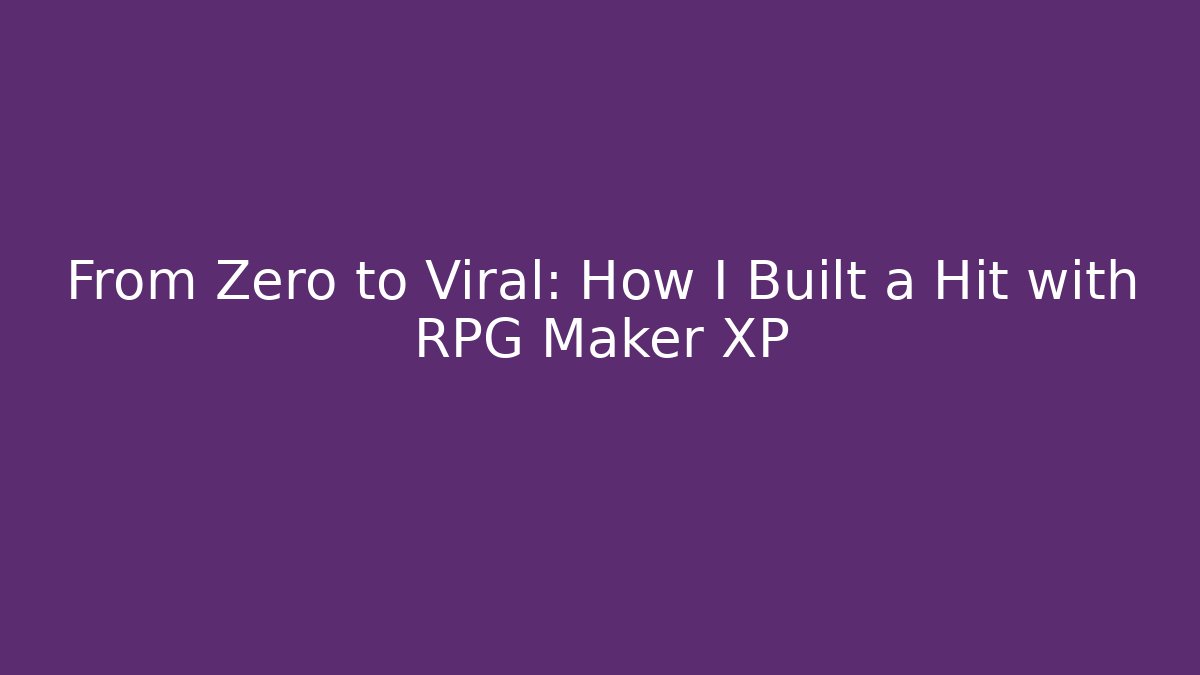 From Zero to Viral: How I Built a Hit with RPG Maker XP - Critter Realm
