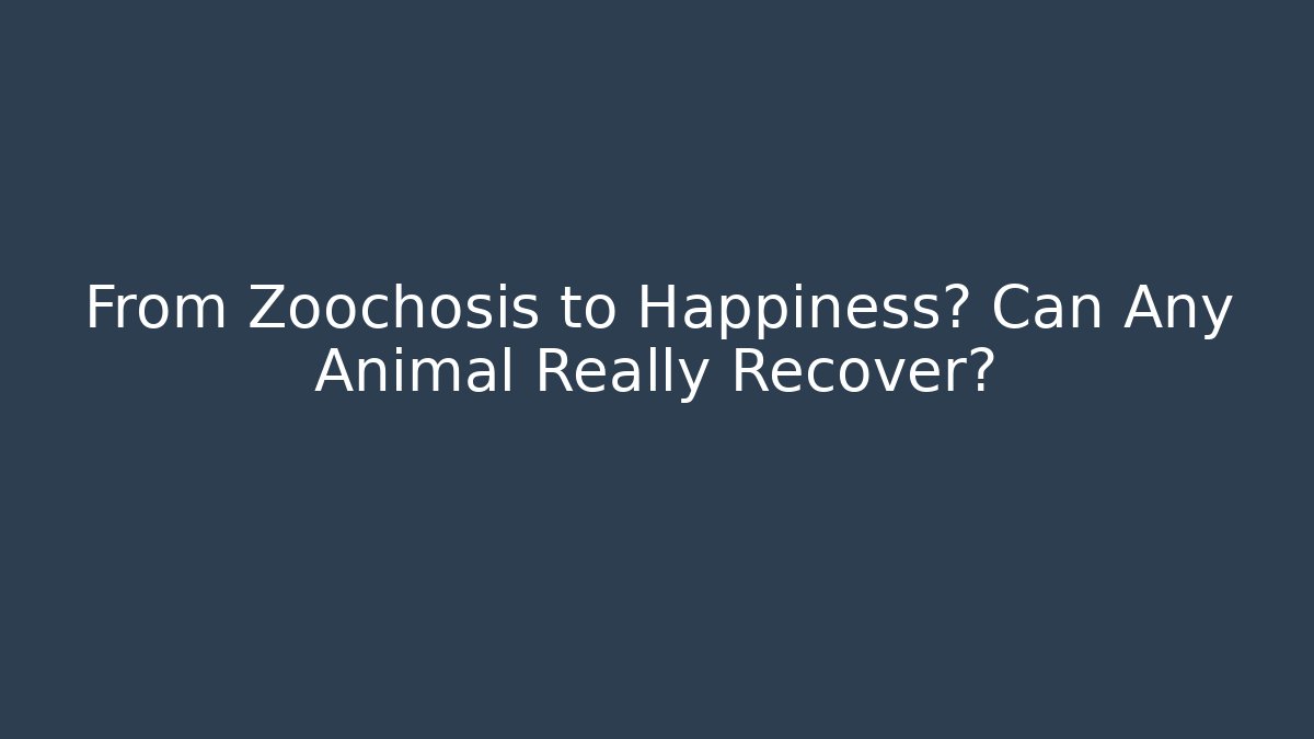 From Zoochosis to Happiness? Can Any Animal Really Recover?