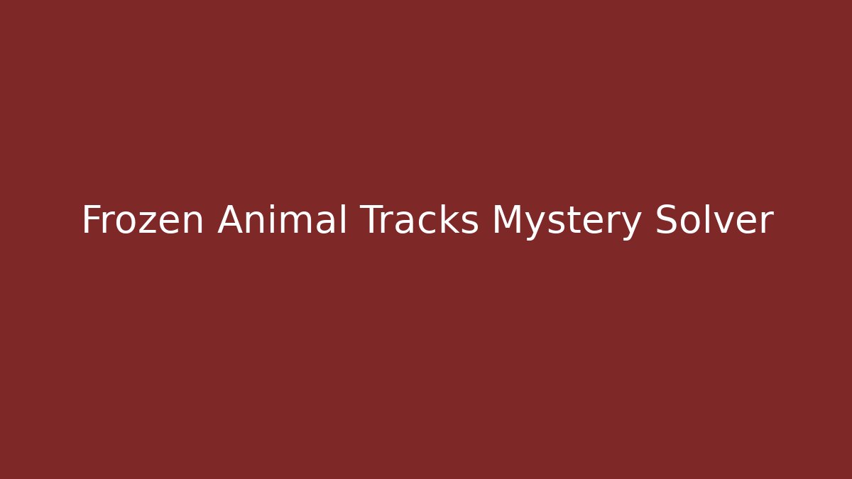 Frozen Animal Tracks Mystery Solver