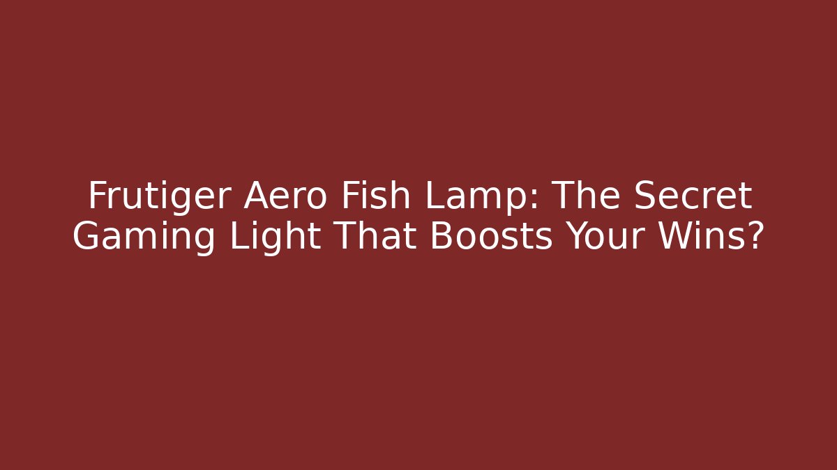 Frutiger Aero Fish Lamp: The Secret Gaming Light That Boosts Your Wins?