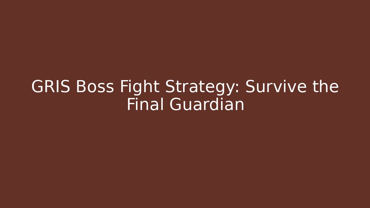 GRIS Boss Fight Strategy: Survive the Final Guardian