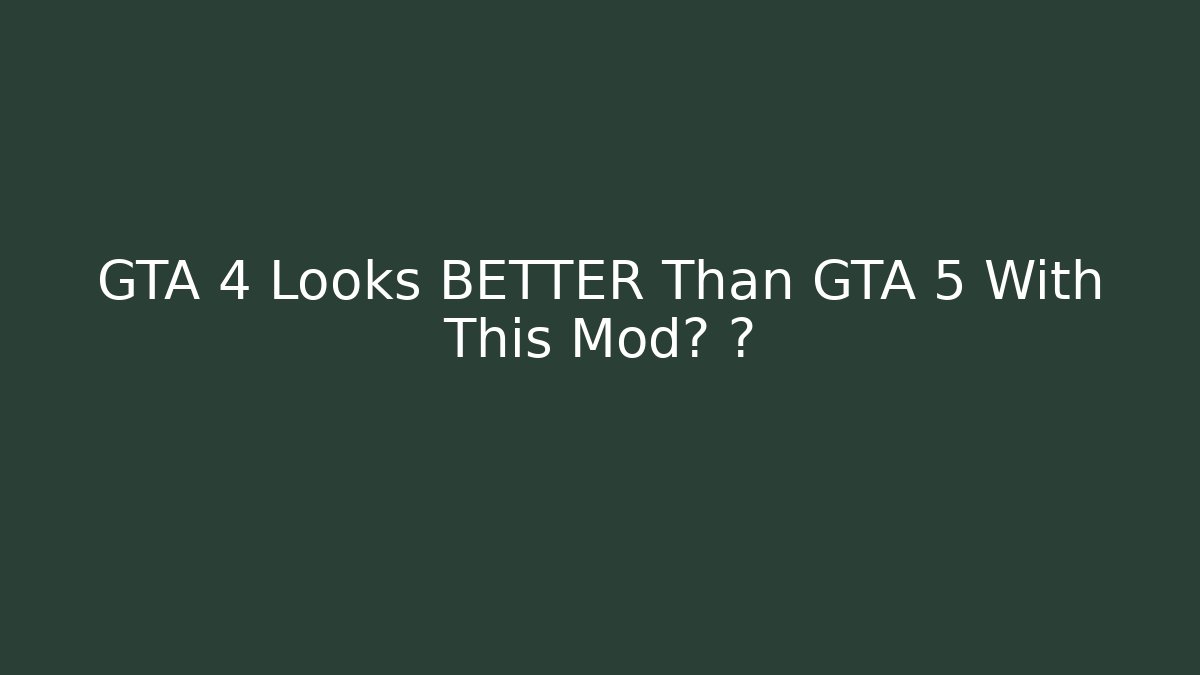GTA 4 Looks BETTER Than GTA 5 With This Mod? 🤯 - Critter Realm