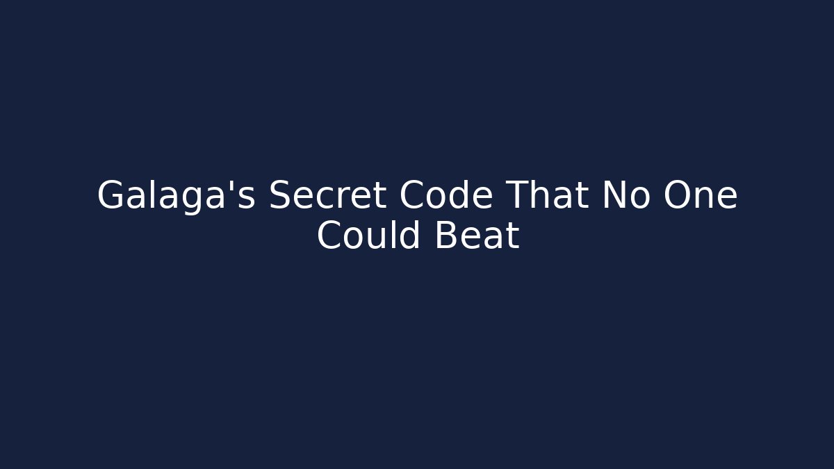 Galaga's Secret Code That No One Could Beat - Critter Realm