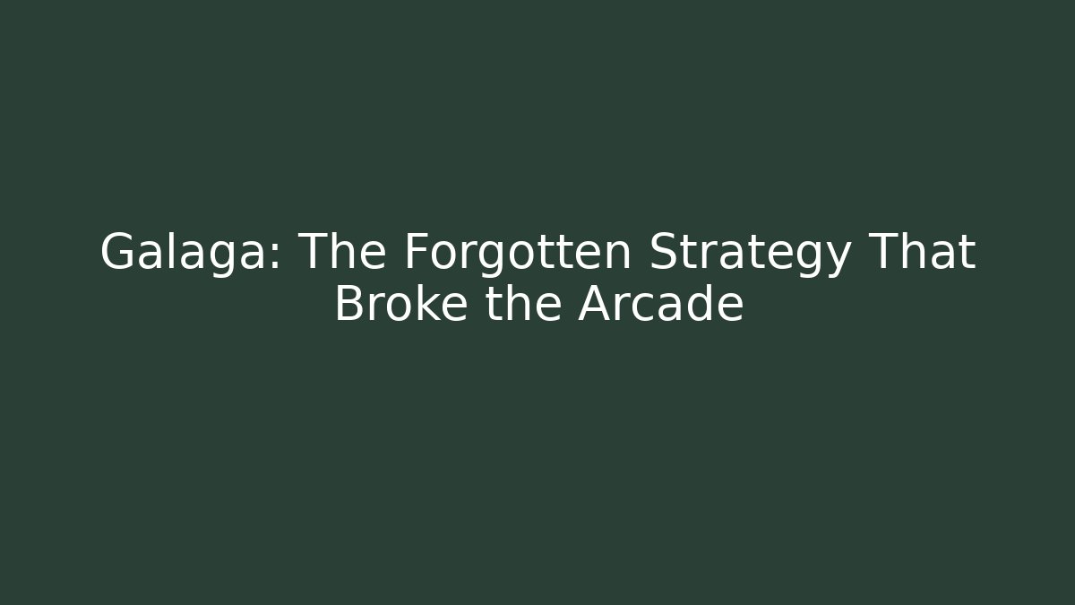 Galaga: The Forgotten Strategy That Broke the Arcade