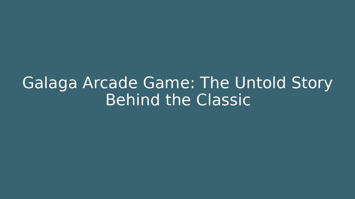 Galaga Arcade Game: The Untold Story Behind the Classic - Critter Realm