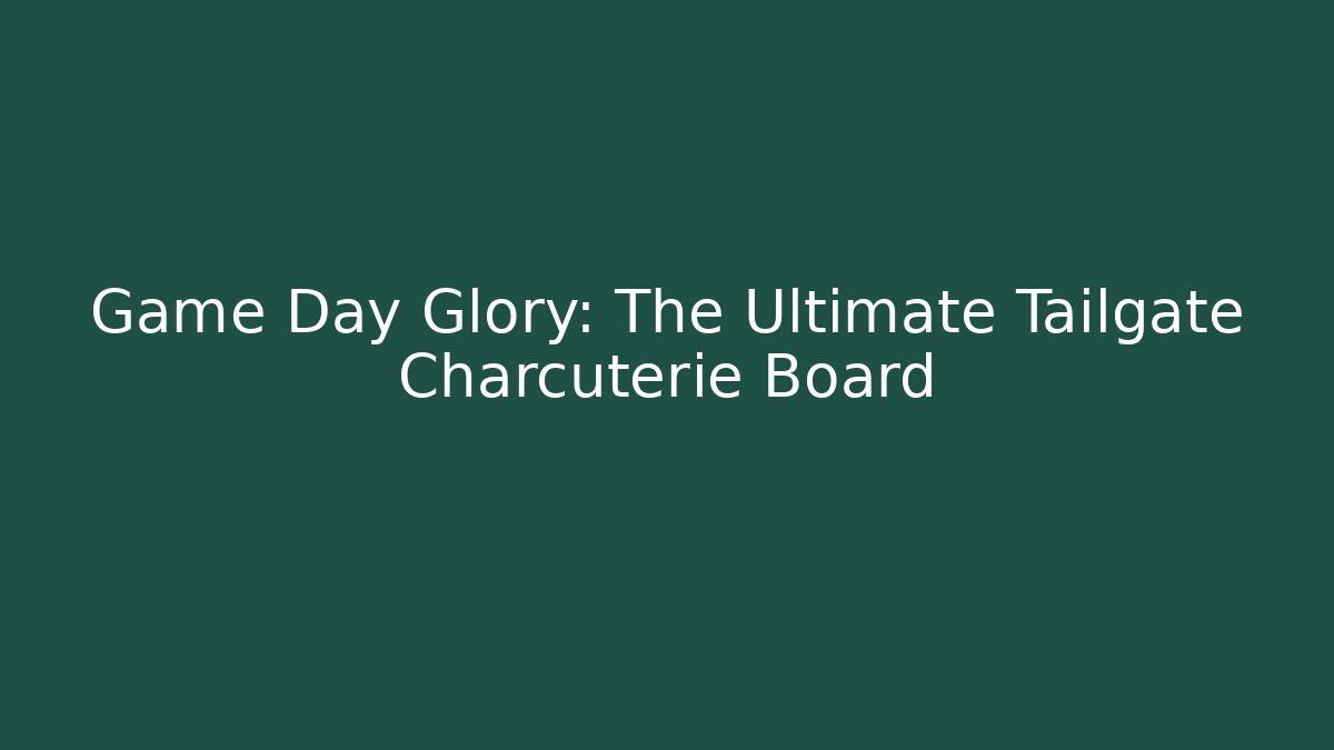 Game Day Glory: The Ultimate Tailgate Charcuterie Board