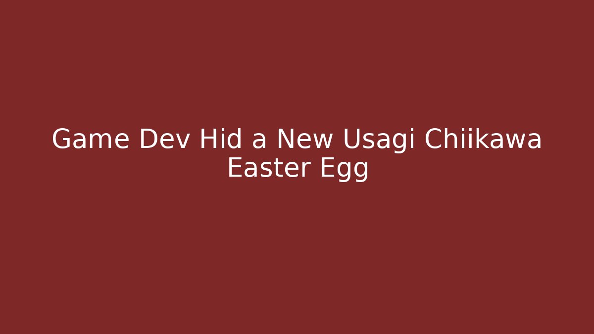 Game Dev Hid a New Usagi Chiikawa Easter Egg - Critter Realm