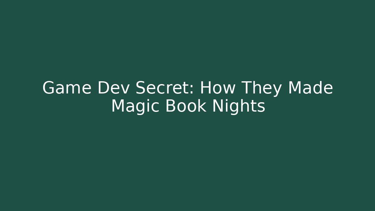 Game Dev Secret: How They Made Magic Book Nights