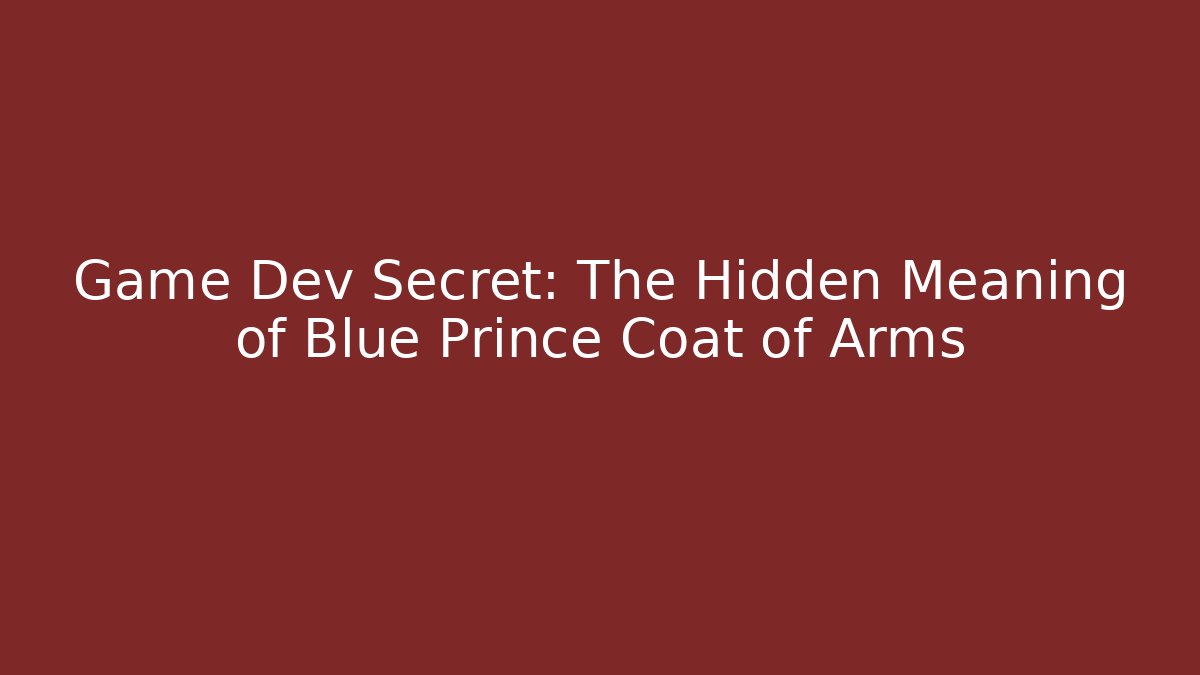 Game Dev Secret: The Hidden Meaning of Blue Prince Coat of Arms