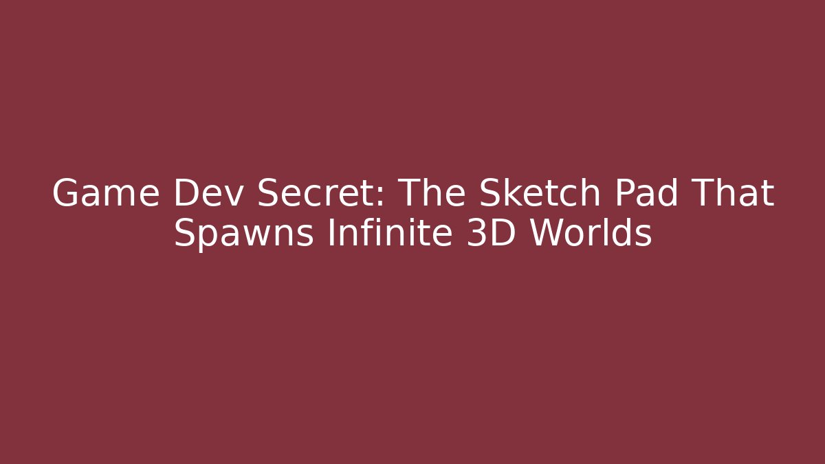 Game Dev Secret: The Sketch Pad That Spawns Infinite 3D Worlds - Critter Realm