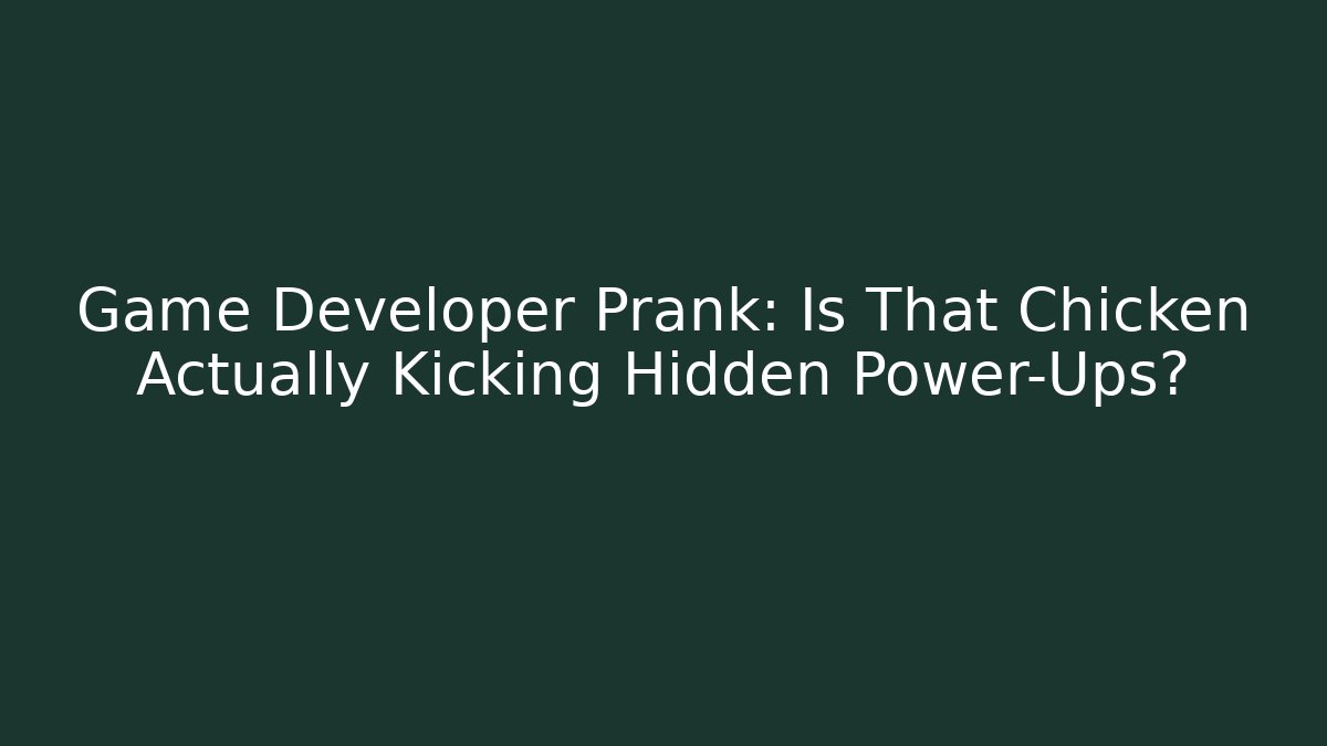 Game Developer Prank: Is That Chicken Actually Kicking Hidden Power-Ups?