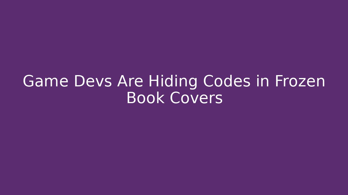 Game Devs Are Hiding Codes in Frozen Book Covers