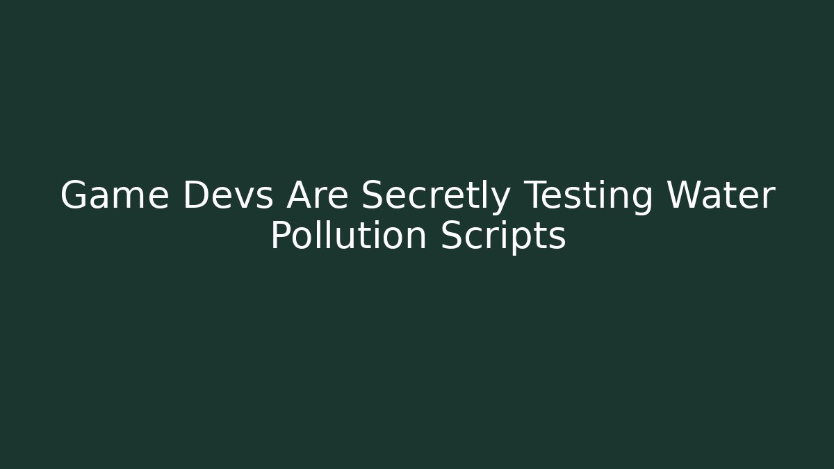 Game Devs Are Secretly Testing Water Pollution Scripts - Critter Realm