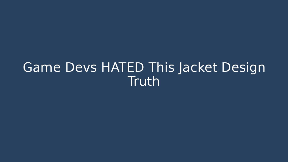 Game Devs HATED This Jacket Design Truth