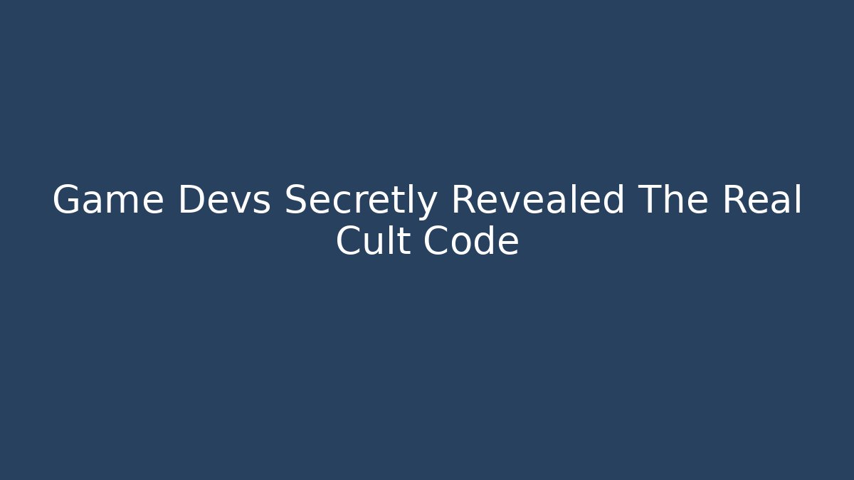 Game Devs Secretly Revealed The Real Cult Code - Critter Realm
